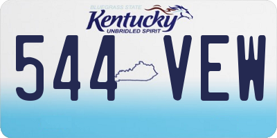 KY license plate 544VEW