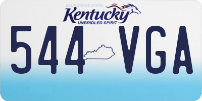KY license plate 544VGA