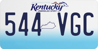KY license plate 544VGC