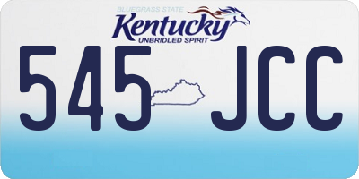 KY license plate 545JCC