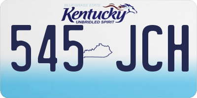 KY license plate 545JCH