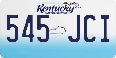 KY license plate 545JCI