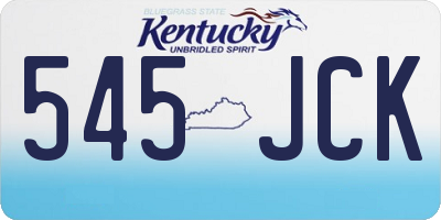 KY license plate 545JCK