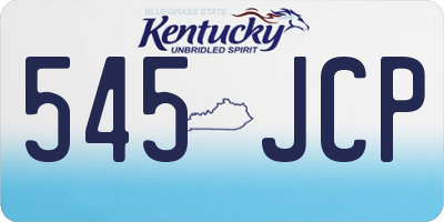 KY license plate 545JCP