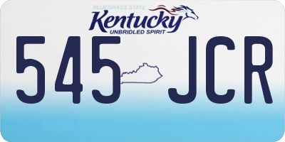 KY license plate 545JCR