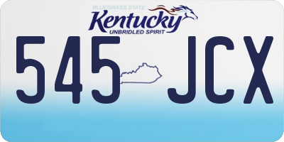 KY license plate 545JCX