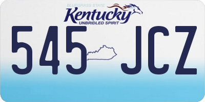 KY license plate 545JCZ