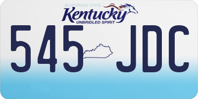 KY license plate 545JDC