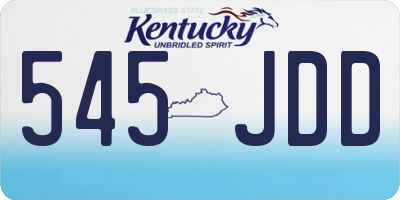 KY license plate 545JDD