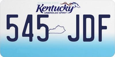 KY license plate 545JDF