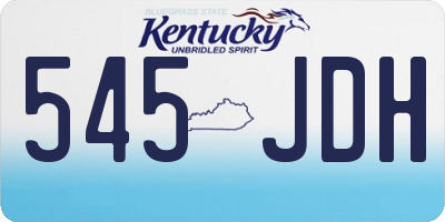 KY license plate 545JDH