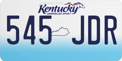 KY license plate 545JDR
