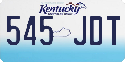 KY license plate 545JDT