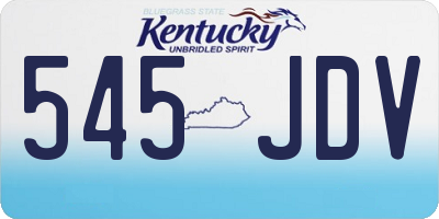 KY license plate 545JDV