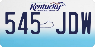 KY license plate 545JDW