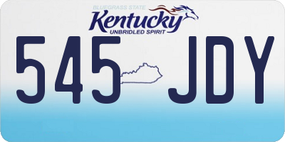 KY license plate 545JDY