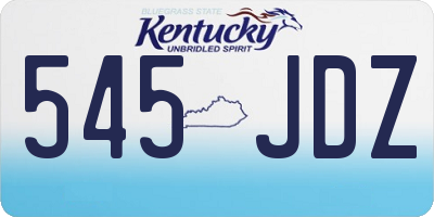 KY license plate 545JDZ