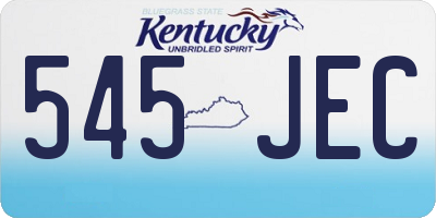 KY license plate 545JEC