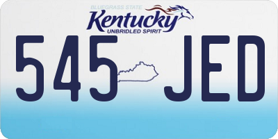 KY license plate 545JED