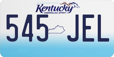 KY license plate 545JEL