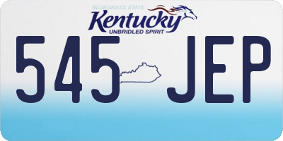 KY license plate 545JEP