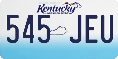 KY license plate 545JEU