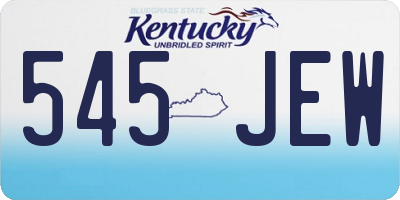 KY license plate 545JEW