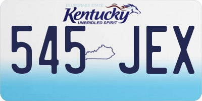 KY license plate 545JEX