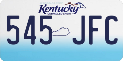 KY license plate 545JFC