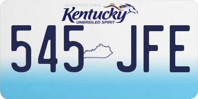 KY license plate 545JFE