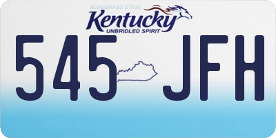 KY license plate 545JFH