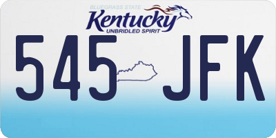 KY license plate 545JFK