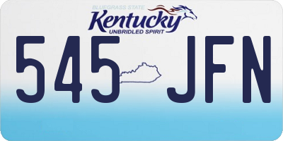 KY license plate 545JFN