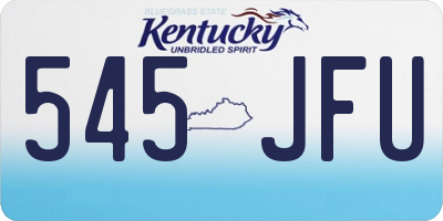 KY license plate 545JFU