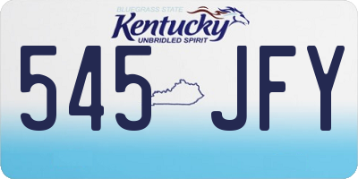KY license plate 545JFY