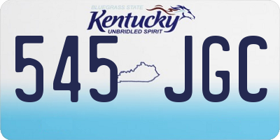 KY license plate 545JGC
