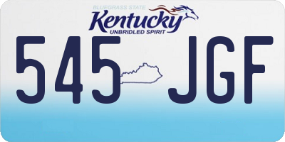 KY license plate 545JGF
