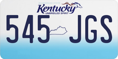 KY license plate 545JGS