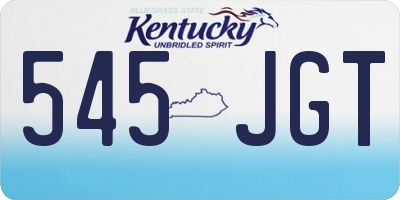 KY license plate 545JGT