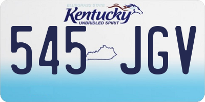 KY license plate 545JGV