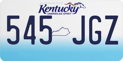 KY license plate 545JGZ