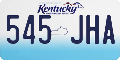 KY license plate 545JHA