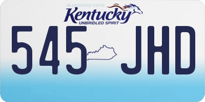 KY license plate 545JHD