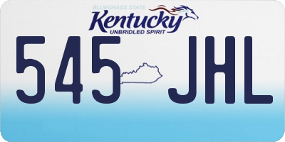 KY license plate 545JHL