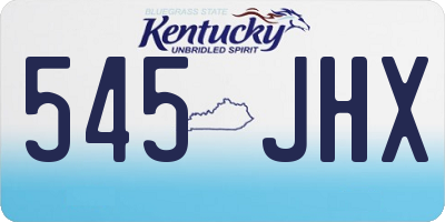 KY license plate 545JHX