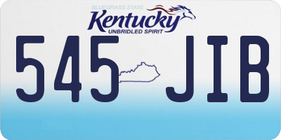 KY license plate 545JIB