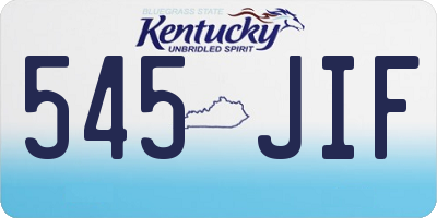 KY license plate 545JIF