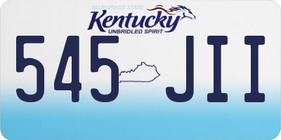 KY license plate 545JII