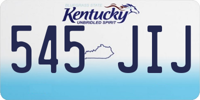 KY license plate 545JIJ