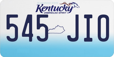 KY license plate 545JIO